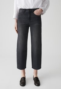 OPUS PANTS MID RISE CROPPED BARREL FIT - Jean droit - dark grey