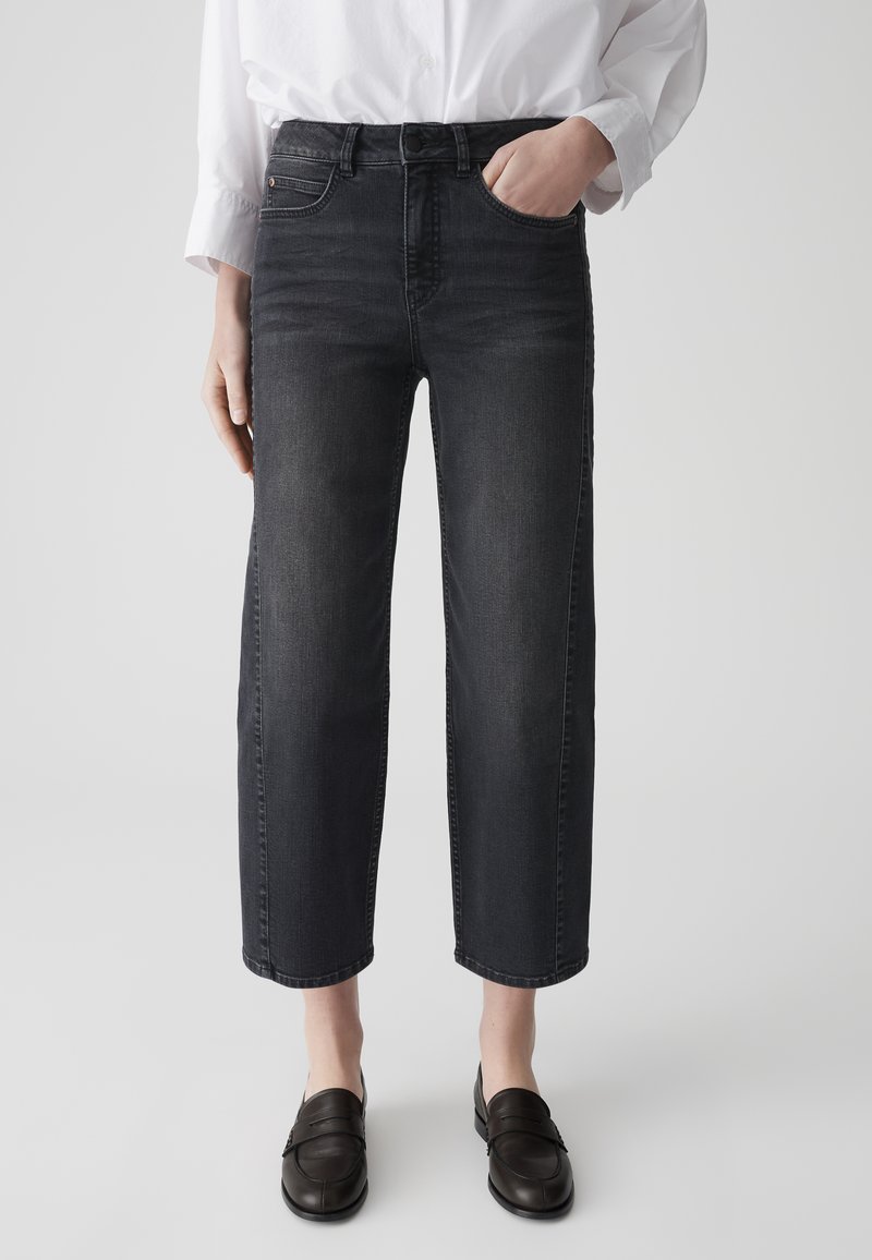 OPUS PANTS MID RISE CROPPED BARREL FIT - Jean droit - dark grey
