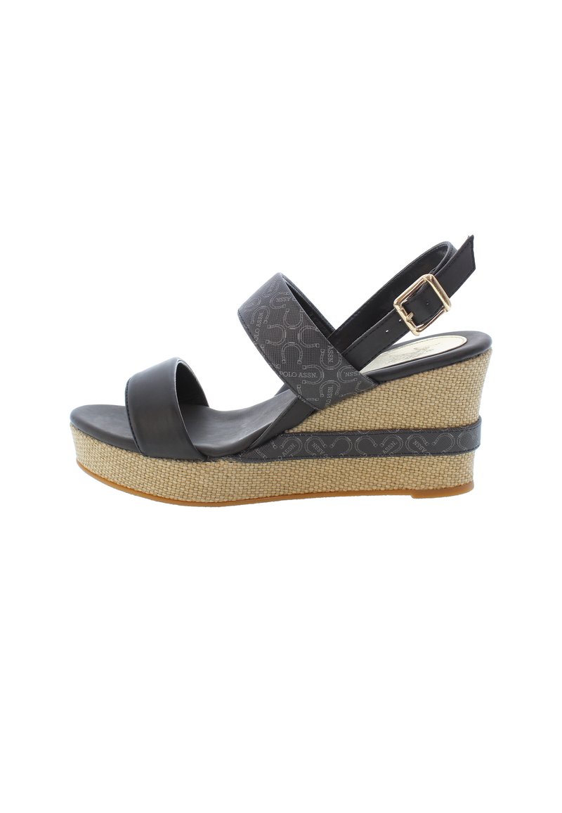 U.S. Polo Assn. Sandalen met sleehak zwart