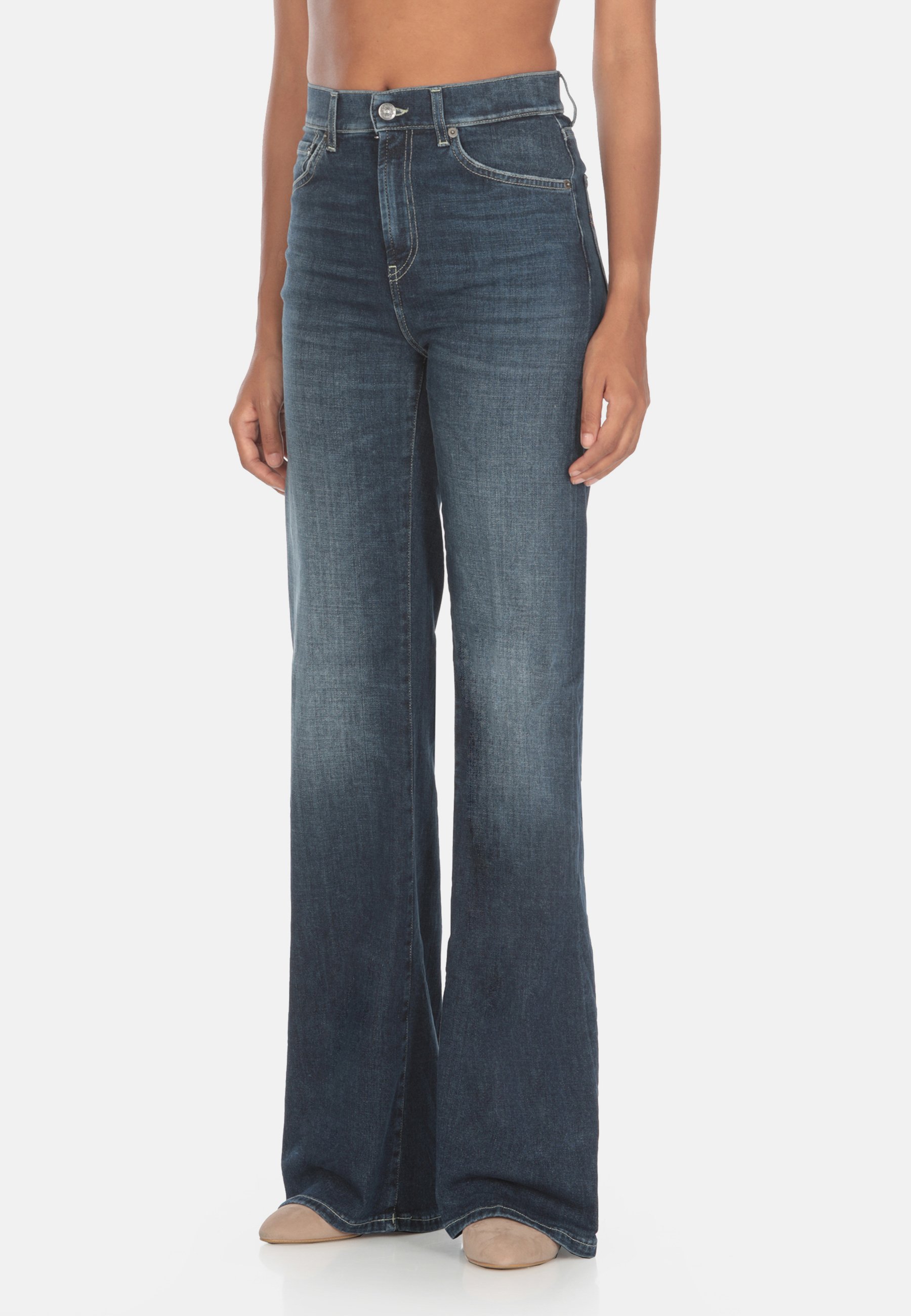パンツ DONDUP AMBER PANTS Dondup AMBER - Jeans a zampa - blue denim/blu denim - Zalando.it