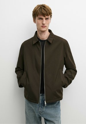 Massimo Dutti, LIGHTWEIGHT JACKET WITH COLLAR DETAIL - Jas - dark brown