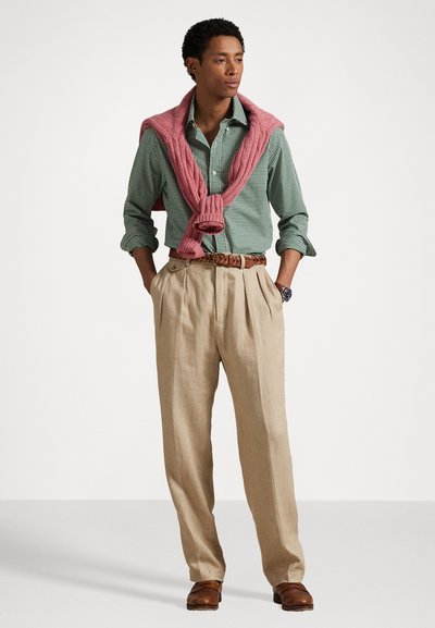 Polo Ralph Lauren CUSTOM FIT GINGHAM STRETCH POPLIN SHIRT - Krekls - new forest white