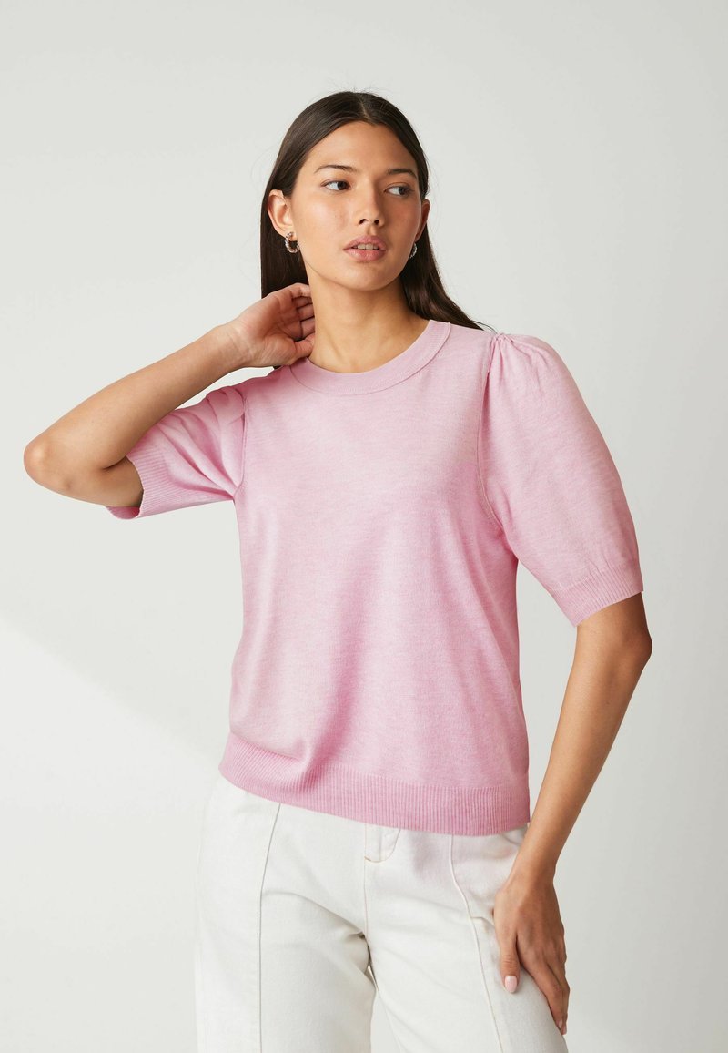 Next ROUND NECK SHORT SLEEVE REGULAR FIT - Paprasti marškinėliai - pink