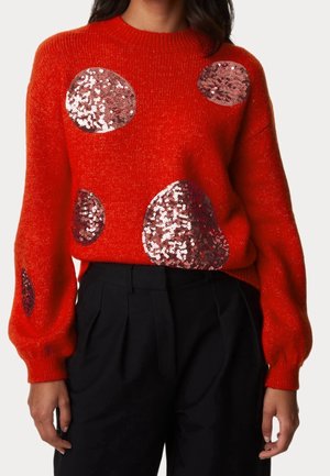 Pullover - mottled red