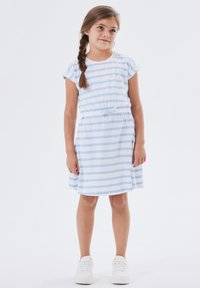 Name it 2ER-SET MIDI KURZAM RUNDHALS - Jerseykleid - weiß-rosa