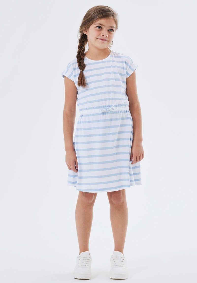 Name it 2ER-SET MIDI KURZAM RUNDHALS - Jerseykleid - weiß-rosa