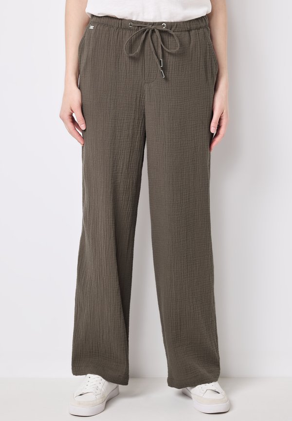 WIDE LEG - Stoffhose - braun