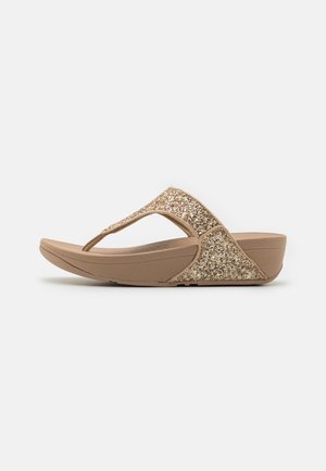 LULU TOE POST GLITTER - Sandale s remenom u obliku slova T - irish cream