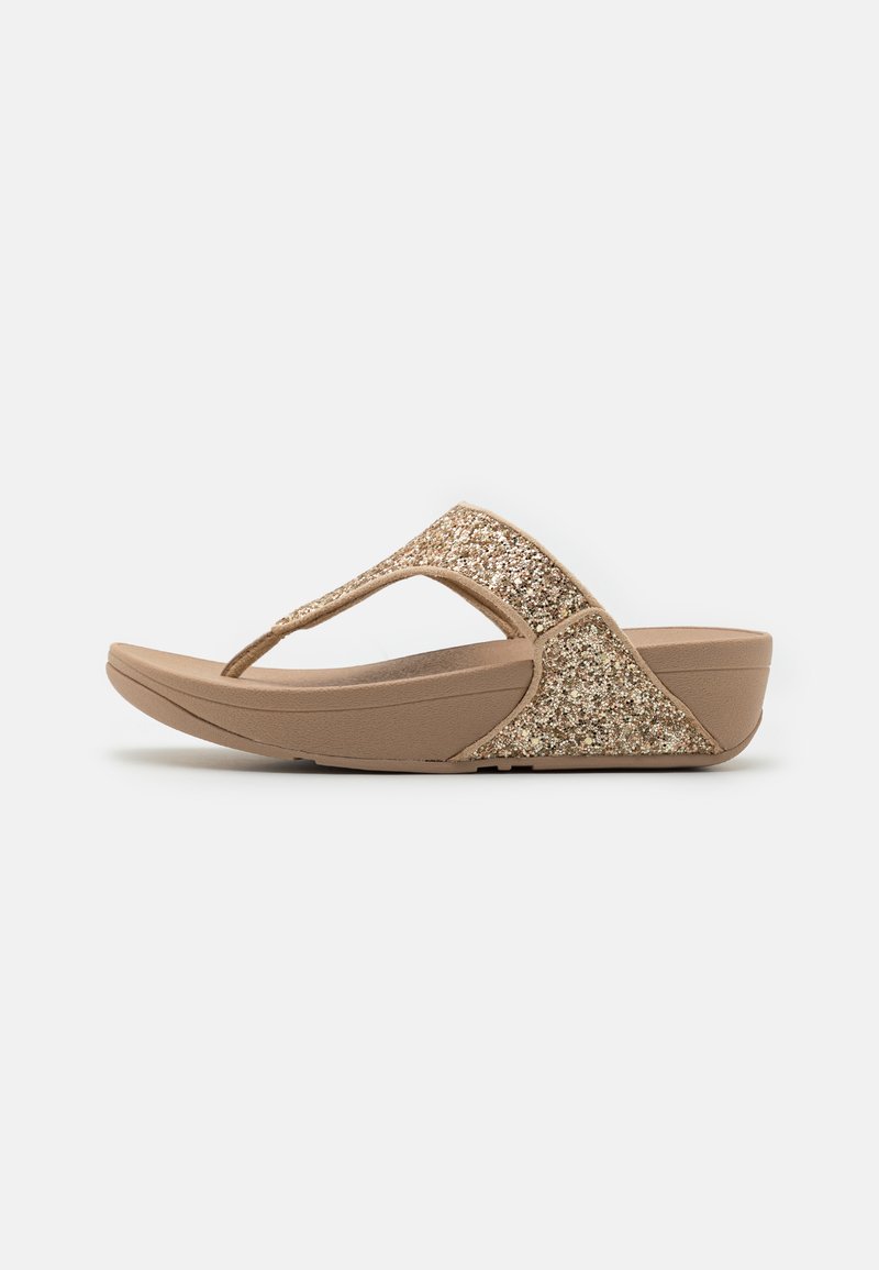 FitFlop - LULU TOE POST GLITTER - Teensandalen - irish cream, Vergroten