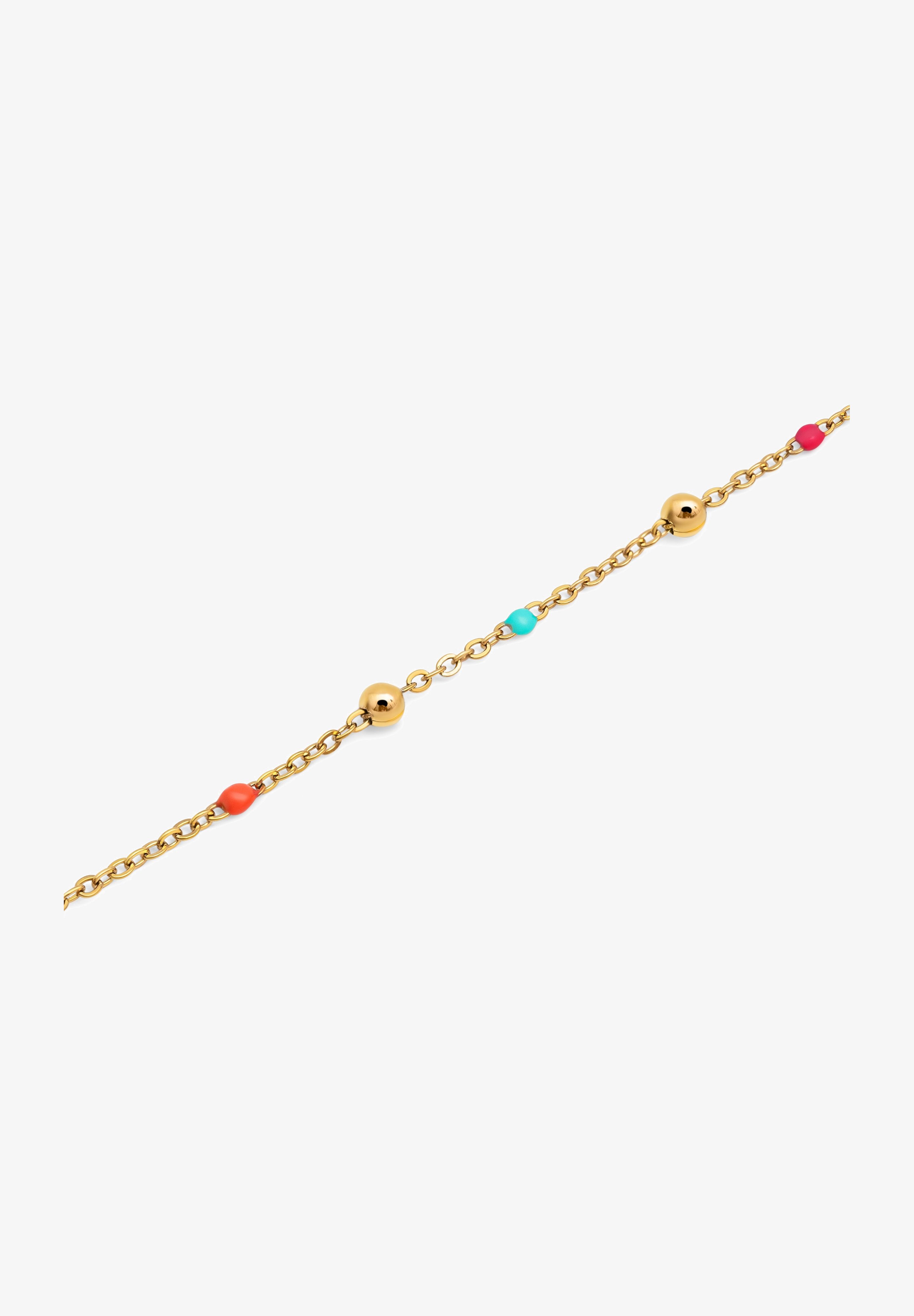 SINGULARU Bracciale Dots L Colors In Acciaio Placcato Oro 18kt Con Perline Colorate - Gioiello Donna