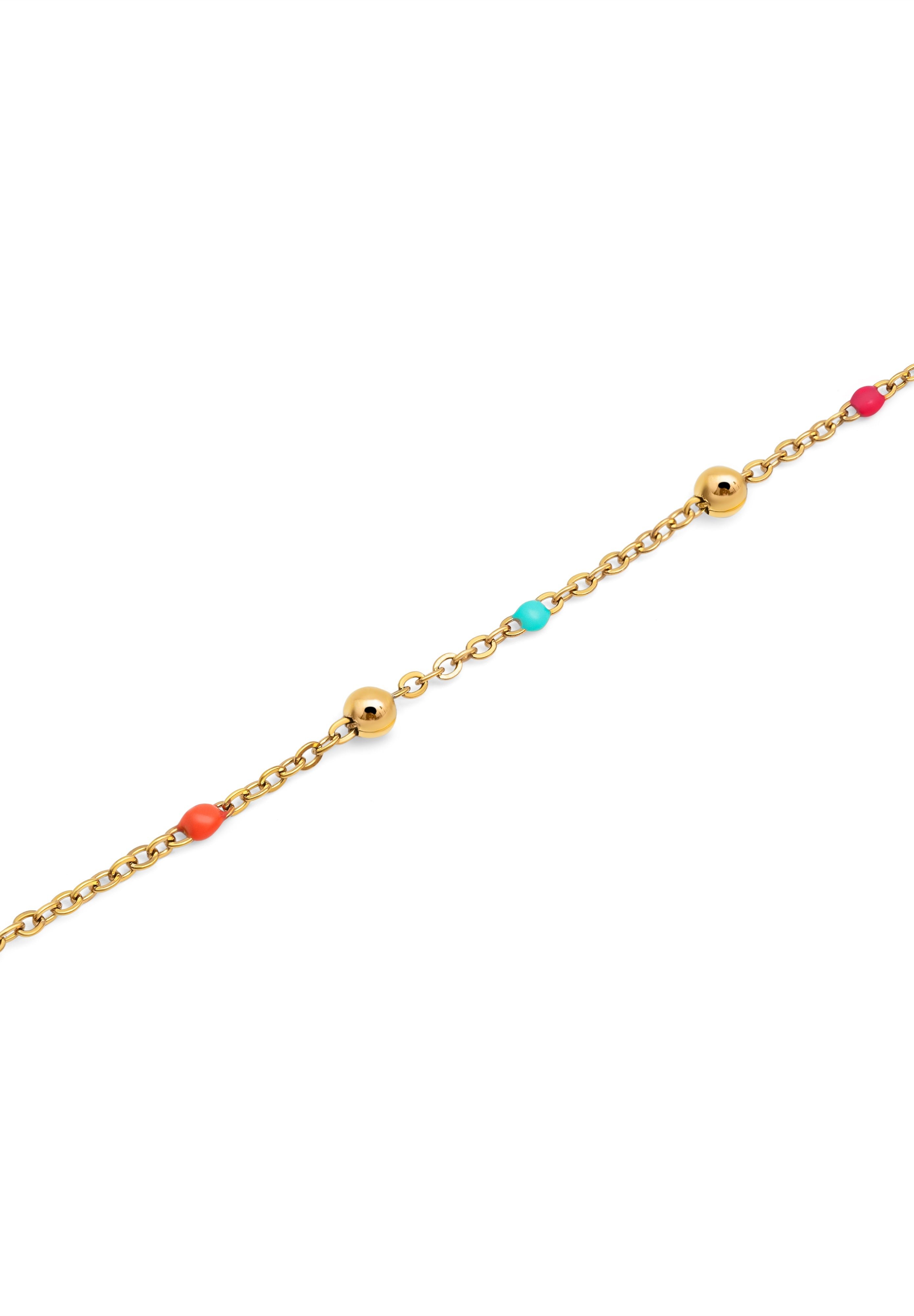 SINGULARU Bracciale Dots L Colors In Acciaio Placcato Oro 18kt Con Perline Colorate - Gioiello Donna