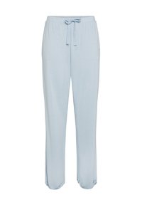 Lichtblauwe, relaxed-fit joggers gemaakt van zachte stof, met een elastische tailleband met een trekkoord en twee voorke Taschen.