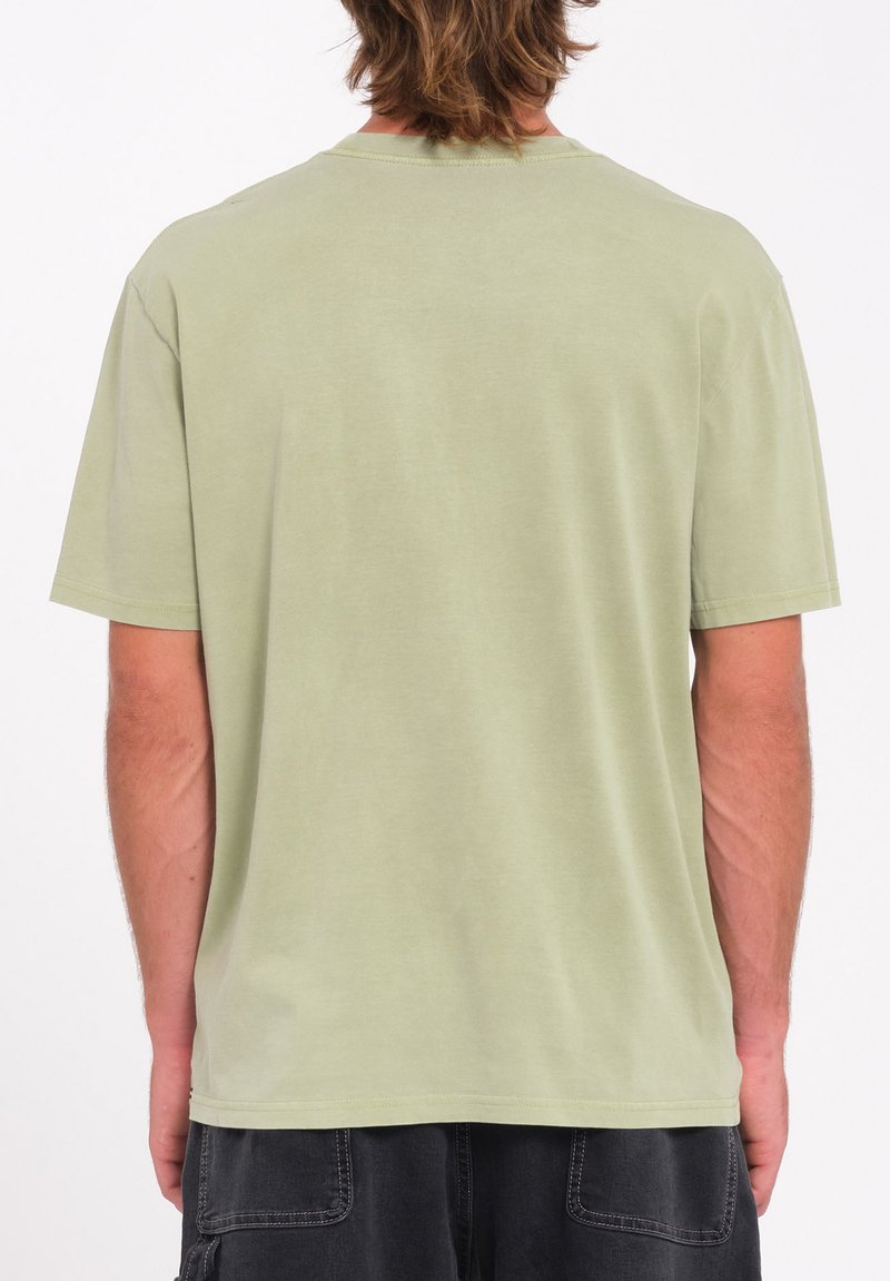 T-shirt Homme Volcom Vert Taille L – Manches Courtes Logo (Neuf, Petite Tache)