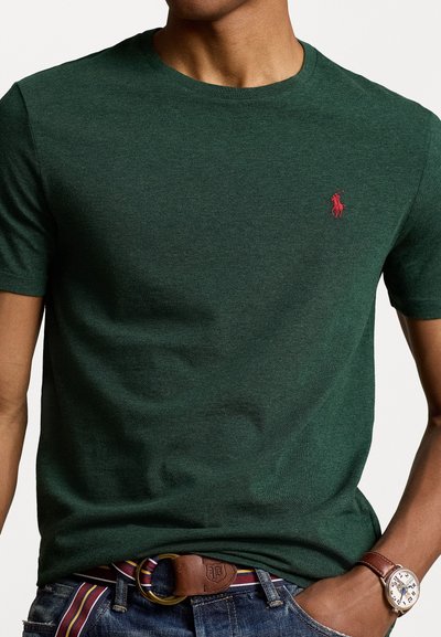 Polo Ralph Lauren CUSTOM SLIM FIT JERSEY CREWNECK T-SHIRT - Pamata T-krekls - scotch pine heather