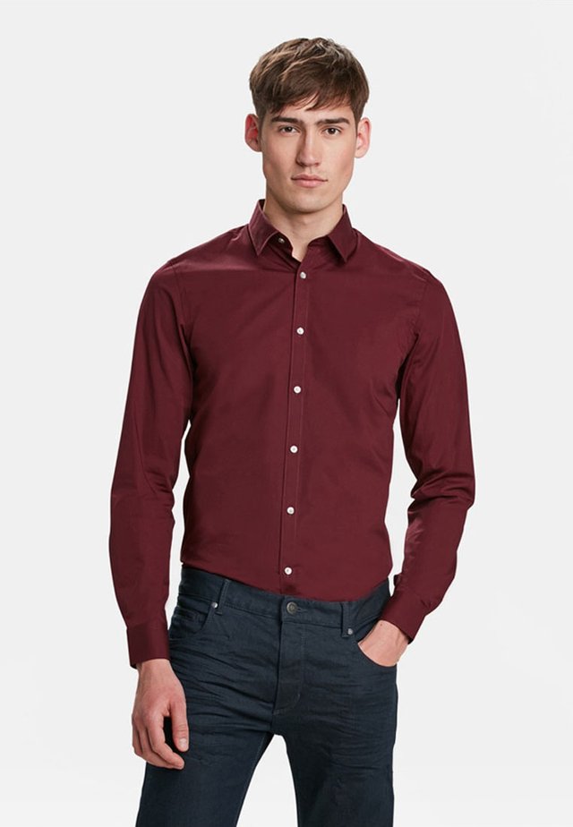 SLIM FIT STRETCH - Chemise - burgundy red