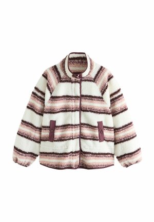 Next, REGULAR FIT - PEPLUM BORG ZIP UP FLEECE - Fleece jacket - pink stripe