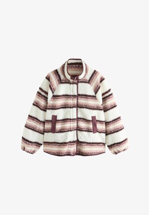 Next, REGULAR FIT - PEPLUM BORG ZIP UP FLEECE - Fleece jacket - pink stripe