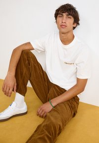 Carhartt WIP SINGLE KNEE PANT - Nohavice - deep brown rinsed