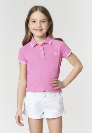 U.S. Polo Assn., POLO SHIRT DA BAMBINA CON LOGO RICAMATO E PROFILI A CONTRASTO - Polo - rosa