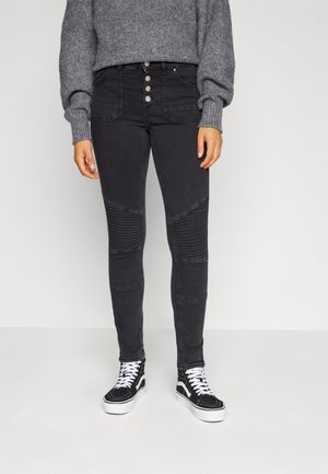 ONLY ONLBLUSH BIKER ANA - Jeans Skinny Fit - washed black