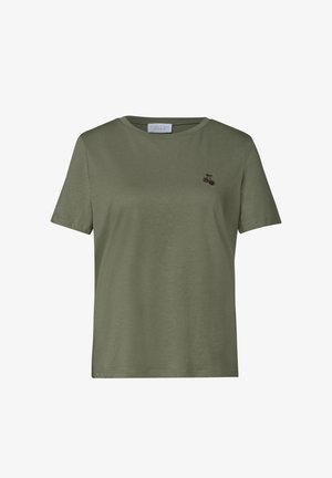 Street One Studio, T-SHIRT MIT RUNDHALS UND EMBROIDERY-DETAIL - Camiseta estampada - lichen green