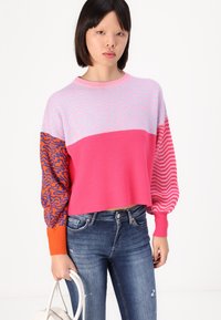 ONLY ONLHILLA MIX BOX O NECK - Maglione - raspberry sorbet