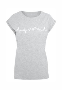 HERZSCHLAG BERGE WANDERN - T-shirt print - heather grey
