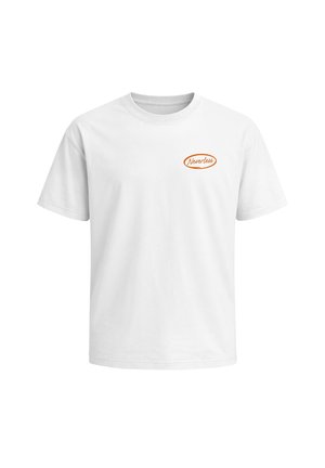Neverless, HERREN T-SHIRT - FRUITY ORANGE - OVERSIZED RELAXED FIT - T-Shirt print - weiß