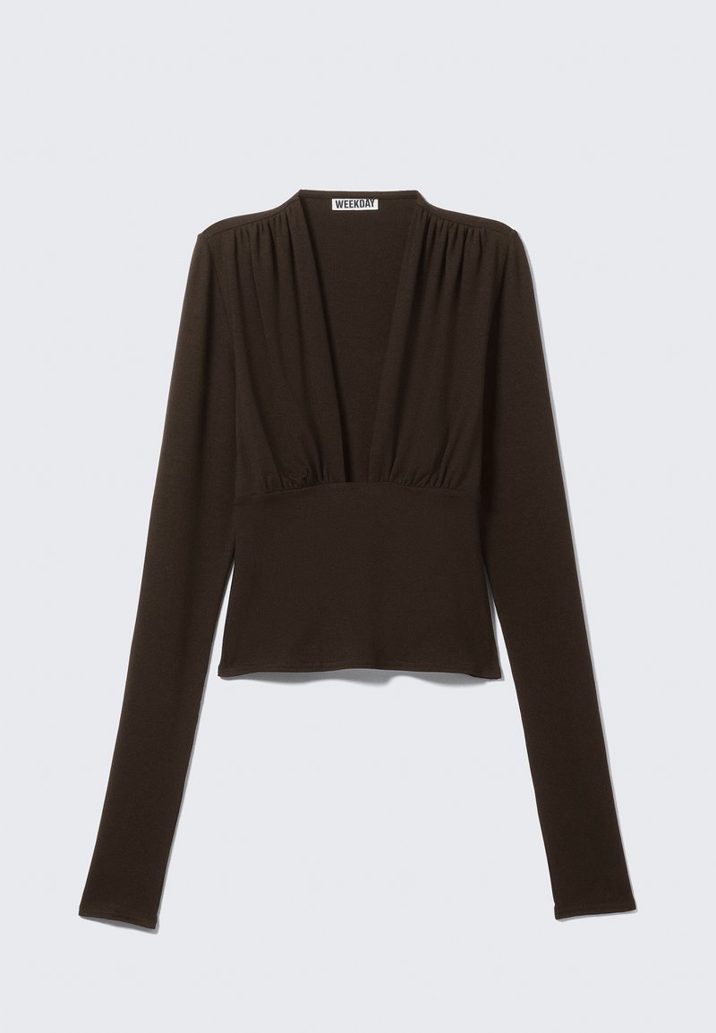 Weekday Longsleeve donkerbruin