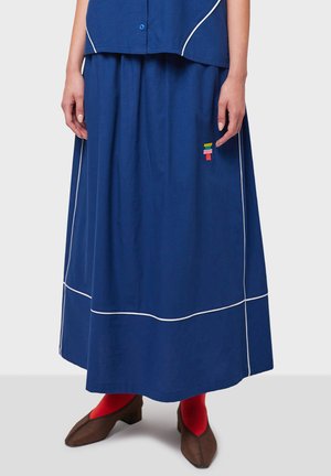 CONTRAST-TRIM - Maxi skirt - raw denim