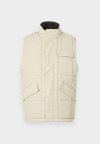 REVERSIBLE WADDED GILET - Waistcoat - jet black/grey taupe
