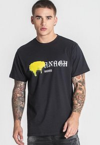 T-Shirt Uomo Gianni Kavanagh Black Block | Cotone Jersey | Girocollo Bianca Con Ricamo Signature