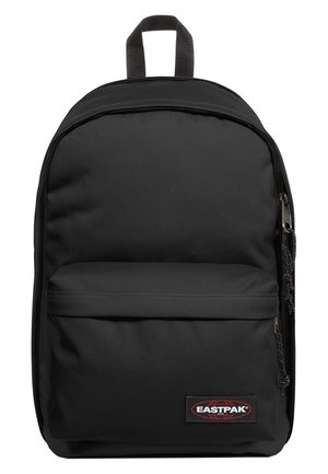 Black Eastpak backpack with one main zippered compartment, front zippered pocket, and top carrying handle.