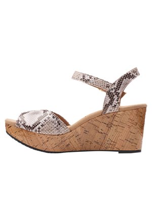 Clarks ANNADEL MYSTIC - Wedge sandals - natural snake