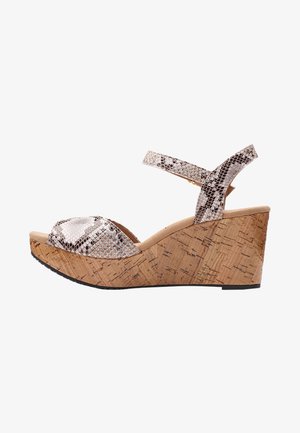 Clarks ANNADEL MYSTIC - Wedge sandals - natural snake