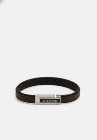 Tommy Hilfiger - FLAT - Armband - silver-coloured/black/brown Miniatyrbild 1