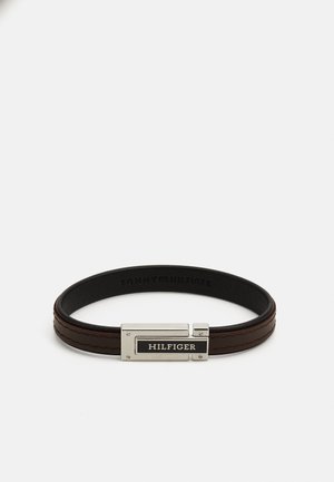 FLAT - Pulsera - silver-coloured/black/brown