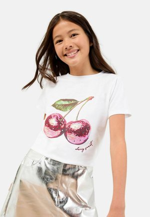 REGULAR FIT - DISCO CHERRY GRAPHIC  - Triko s potiskem - white