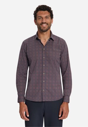 NO EXCESS, GEOMETRIC PRINT STRETCH SHIRT - Shirt - cayenne