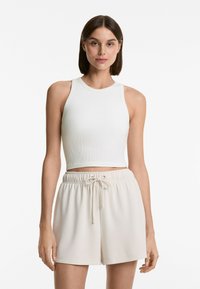 OYSHO - SOFT TOUCH RIB - Top - white Miniaturna slika 1