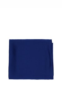 Tessuto a maglia blu navy, forma rettangolare, texture morbida, finitura liscia, senza pattern o accenti visibili.