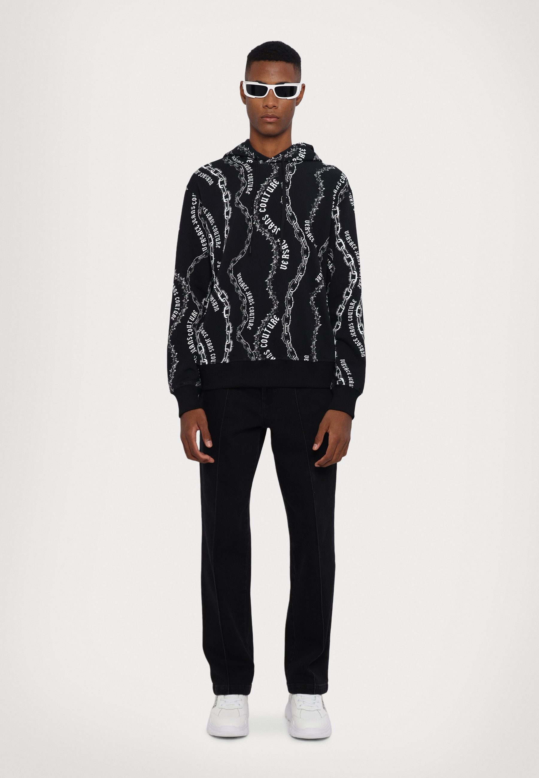 versace jeans couture ブラック長袖トップス Versace Jeans Couture CHAIN - Sweatshirt - black - Zalando.co.uk