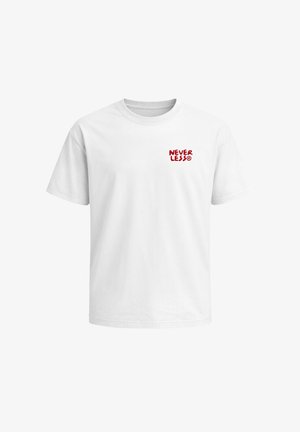 Neverless, HERREN T-SHIRT - FUSSBALL DESIGN PUBLIC VIEWING - OVERSIZED - Print T-shirt - weiß