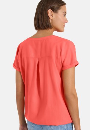 Cecil, KURZARM BLUSE MIT SPLIT NECK - Blouse - shiny coral