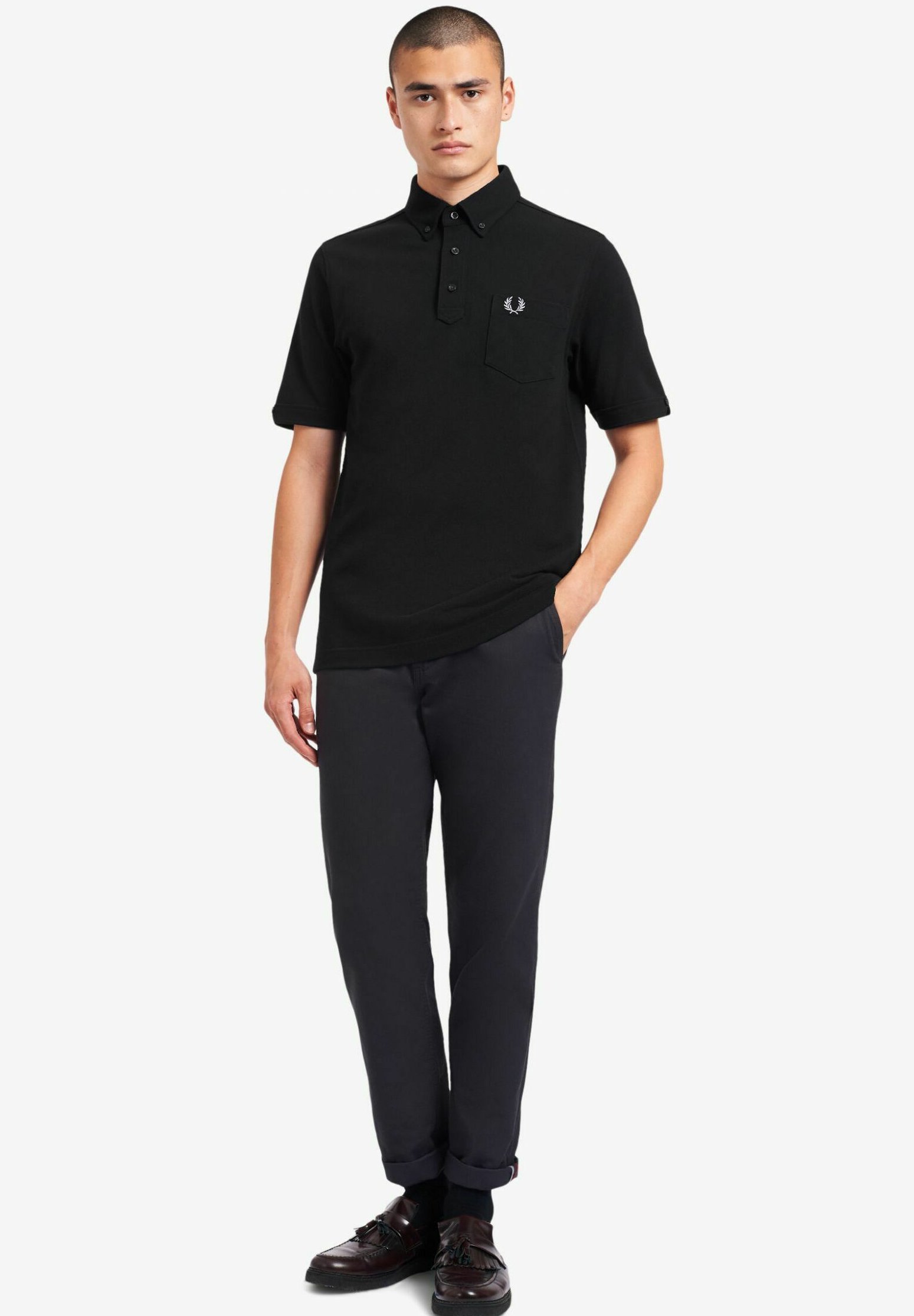 Fred Perry CON COLLETTO BUTTON-DOWN - Polo - nero - Zalando.it