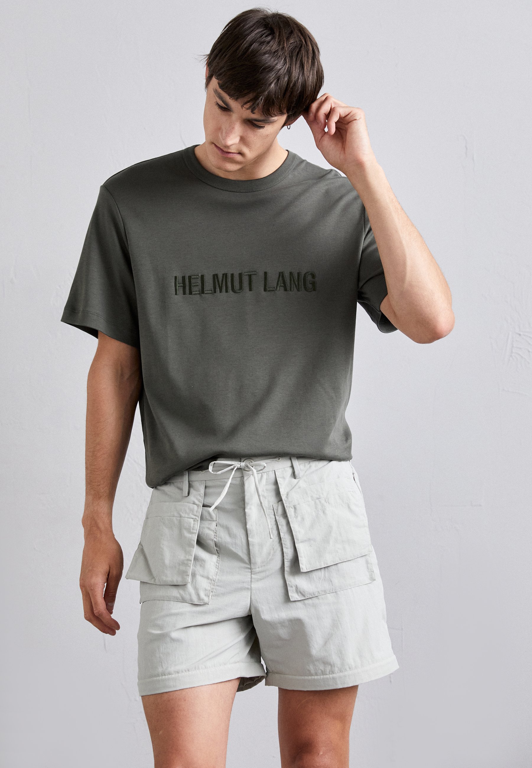 HELMUT LANG 半袖 Tシャツ M グレー Helmut Lang LOGO TEE - Print T-shirt - graphite/grey - Zalando