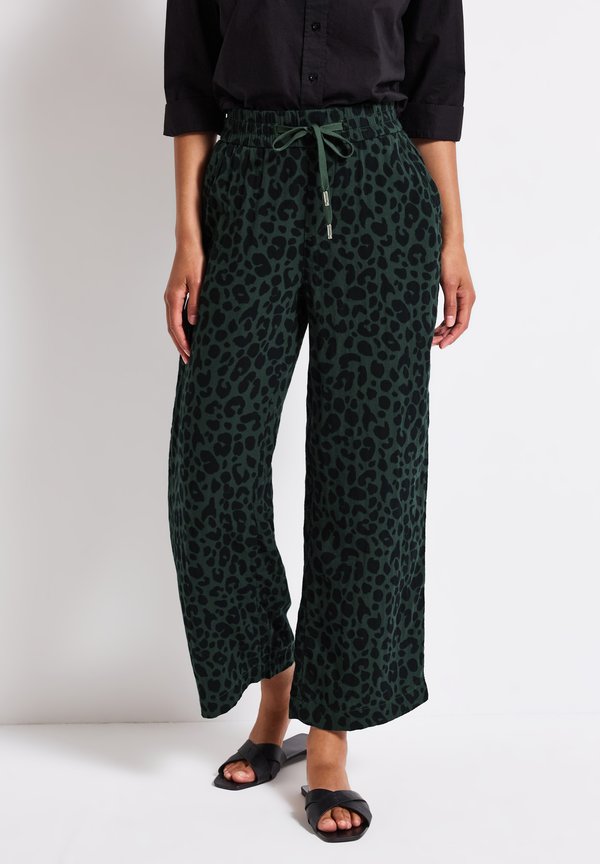 GEMUSTERTE - Stoffhose - grün