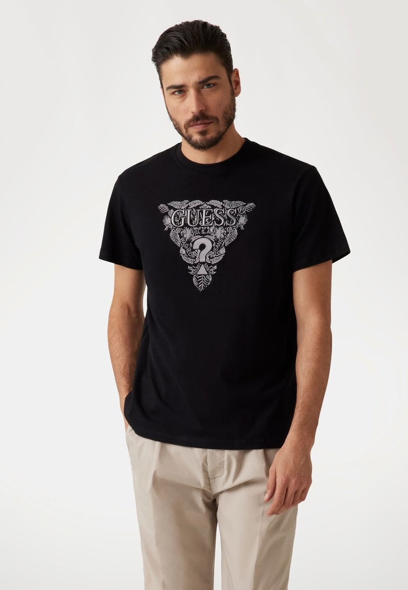 Guess - REGULAR FIT LOGO - Print T-shirt - schwarz, Enlarge