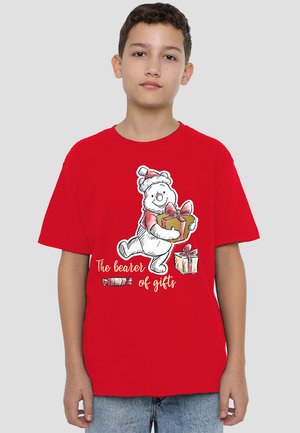 Disney WINNIE THE POOH THE BEARER OF CHRISTMAS GIFTS - Print T-shirt - red