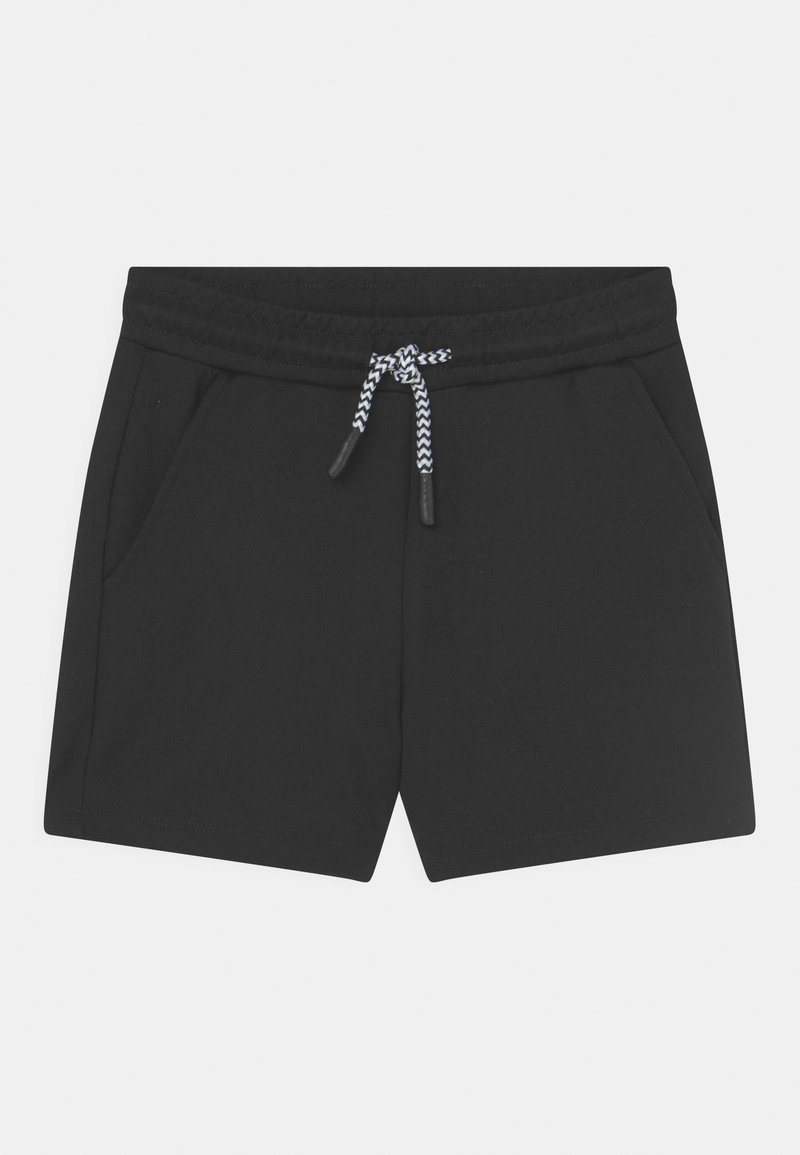 Czarne bawełniane szorty z elastycznym pasem, z plecionym sznurkiem w zygzakowaty wzór oraz dwiema bocznymi kieszeniami.